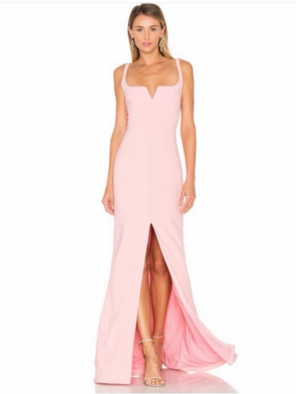 Likely Blush Pink Maxi Gown with Center Slit